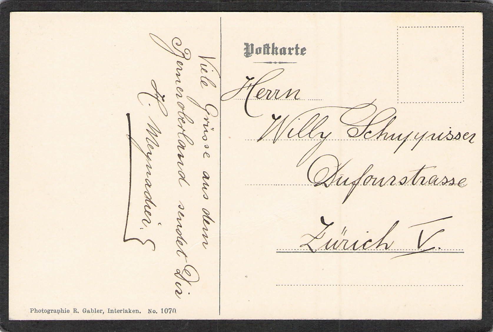 Cartoline postali: ^Lütschine und Wetterhorn – Usato da Reichenburg venduto da Pipo-67 1