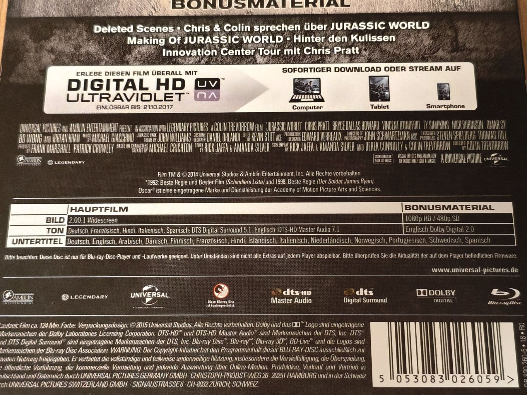Tutti i DVDs: Jurassic World – (Blu-Ray/2015) – Usato da Schaffhausen venduto da philscardstore 2