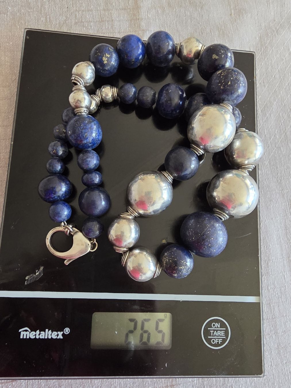 Catenine: Statement Lapis Lazuli & Sterling Silver Beaded Necklace – Usato da Zollikofen venduto da Tamyru77 8