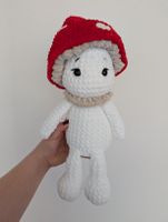 Amigurumi Pilzmännchen weiss rot ca. 36cm
