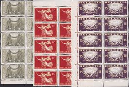 1919, Nr.143-145 (Friedensmarken) 10er-BOGEN ** Kat: 300.-+