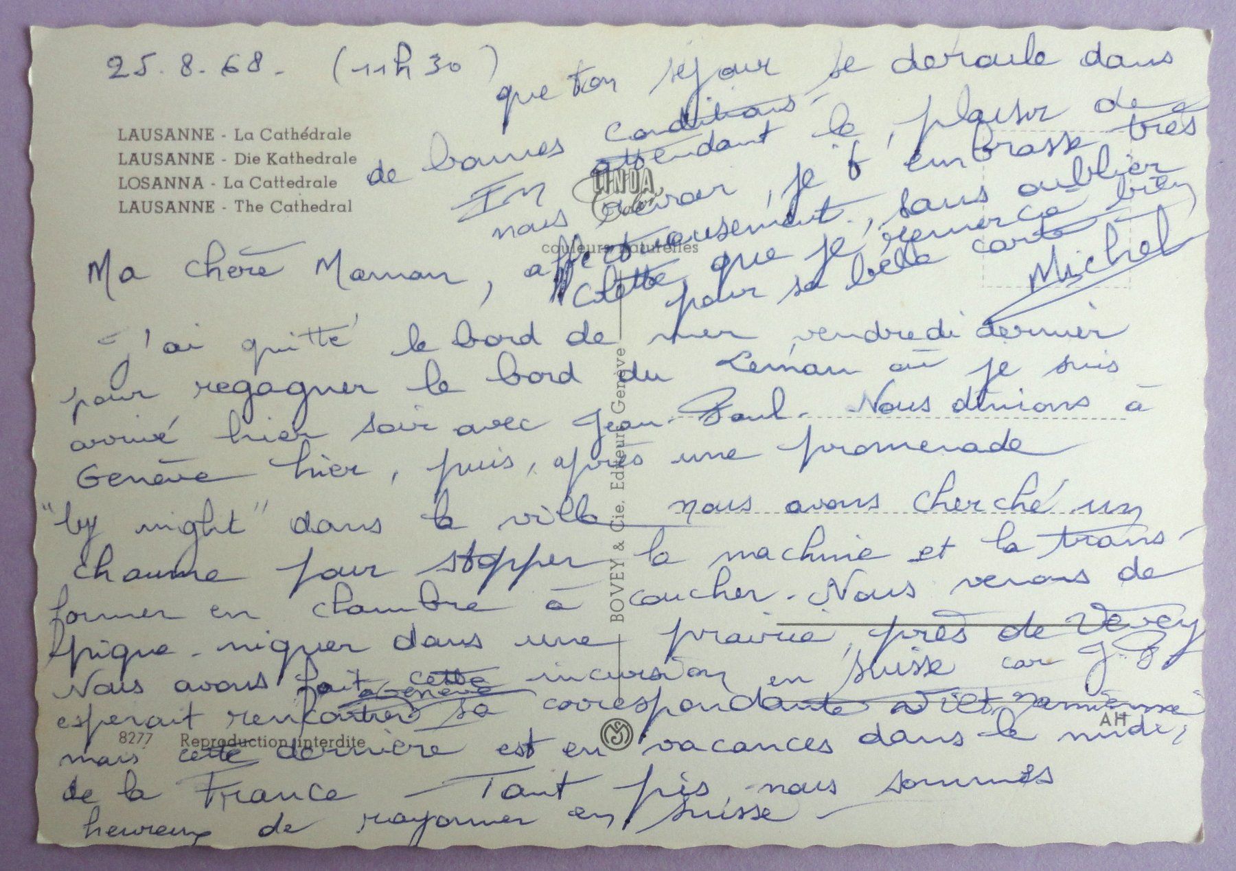 Cartoline postali: Lausanne - La Cathédrale – Usato da Fétigny venduto da Billy2miny 1