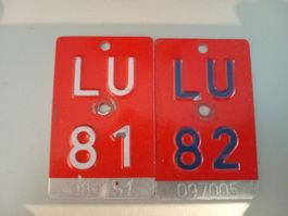 Mofa Nummernschild LU81/82