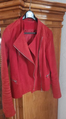 Rote Wildlederjacke, Gr. 38/40, Top Zustand für den Herbst!