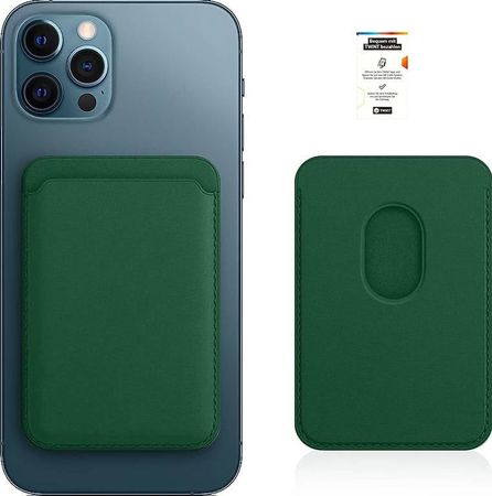  Magnetische MagSafe iPhone Leder Wallet Kreditkarten -Grün 