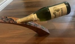 Flaschenhalter aus Holz mit Aborigine Kunst NEU Australien