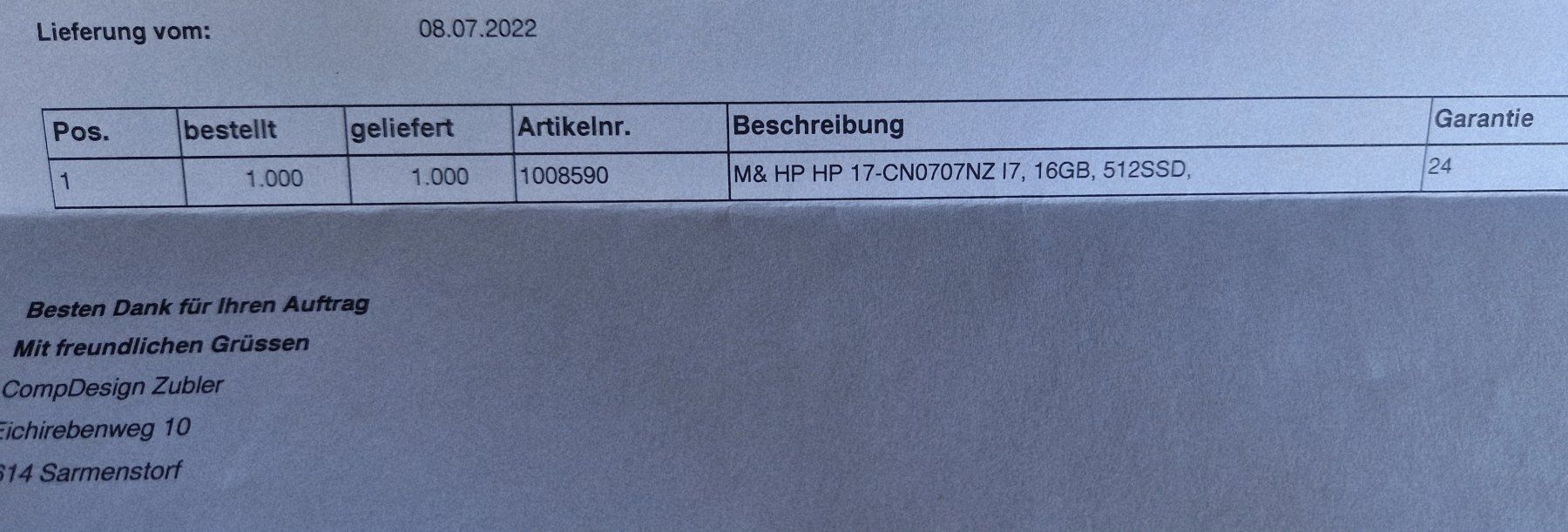 Hewlett Packard Notebook: Neuwertiger HP Laptop mit Zahlenblock – Usato da Heimiswil venduto da Windspiel145 8