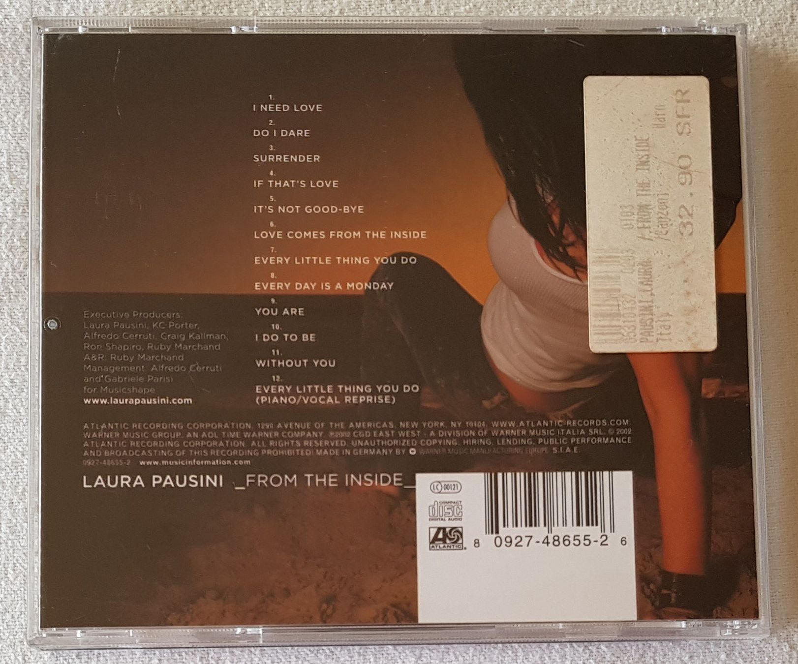 CD: Laura Pausini – From The Inside - CD - 2002 – Usato da Uster venduto da Zardodel 1