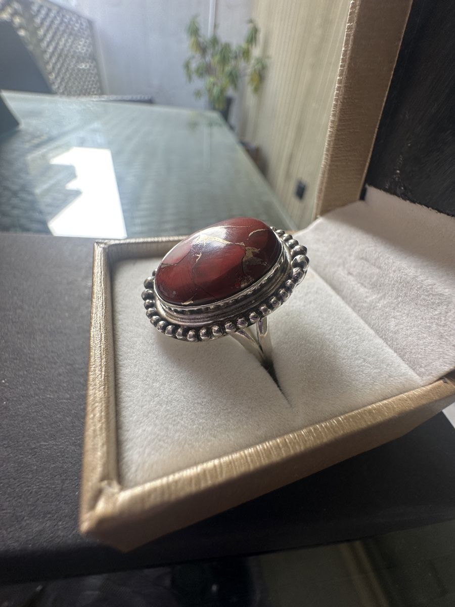 Anelli: Rote Rose Dahlie Kupfer Türkis Silber Ring – Nuovo e nell'imballaggio originale da Kriens venduto da Hortensie6 1