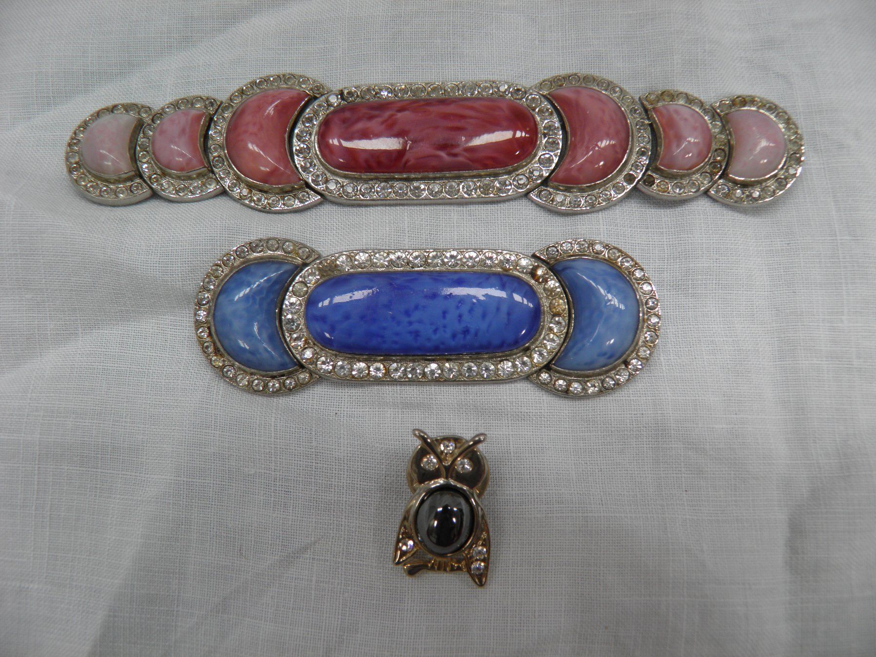 Sonstiger Schmuck: 1 Schmuck-Pin Eule, 2 Strass-Elemente zum Aufnähen – Gebraucht aus Rüti ZH von corvus-corvus 2