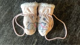 Baby Fäustlinge, gefüttert, mit Bäreli, Grösse 3-6Monate