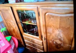Vintage Buffetschrank / Vitrinenschrank, Abural, Massivholz