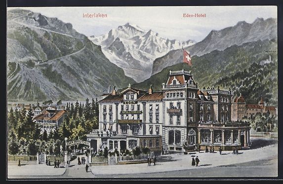 Cartoline postali: AK Interlaken, Hotel Eden – Usato da Berlin venduto da bartko-reher
