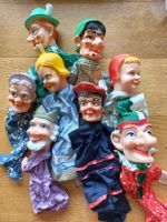 Antike Kasperlifiguren Handpuppen Set 8 Stück