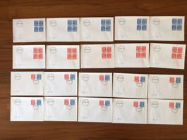 FDC 26.9.1966, 10x Satz und je 5x 4er Bl