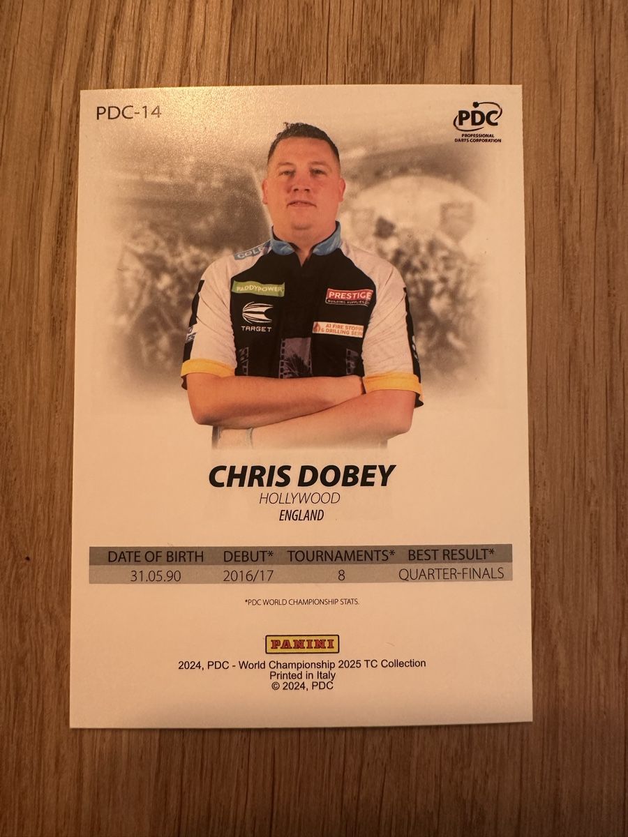 Panini Sammelbilder & Trading cards: Panini Chris Dobey PDC Sammelkarte – Neu (gemäss Beschreibung) aus Sempach von soj_rk95 1