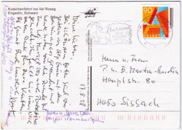 Cartoline postali: Val Rosegg - Kutschenfahrt – Usato da Binningen venduto da Mountainrider 1