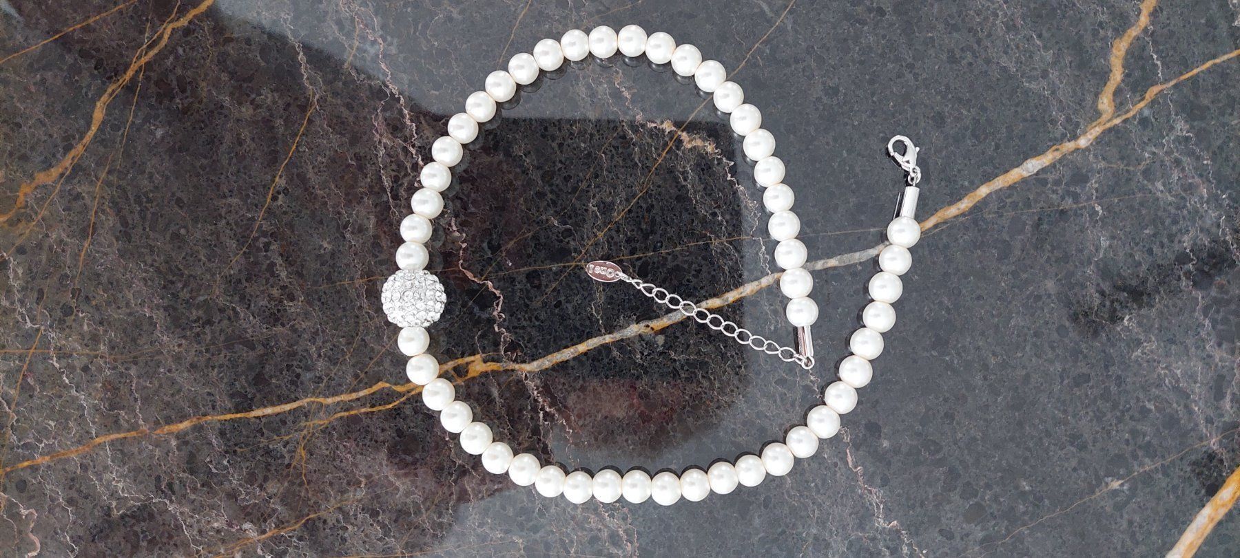 Ketten: "Modeschmuck" Perlenkette mit Steinchen-Kugel NEU – Neu (gemäss Beschreibung) aus RAMLINSBURG von AUDITT1999