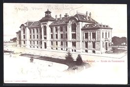 AK Neuchâtel, Ecole de Commerce, 1907