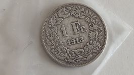 1 Franken 1913, Silbermünze Schweiz, (WA5-14)