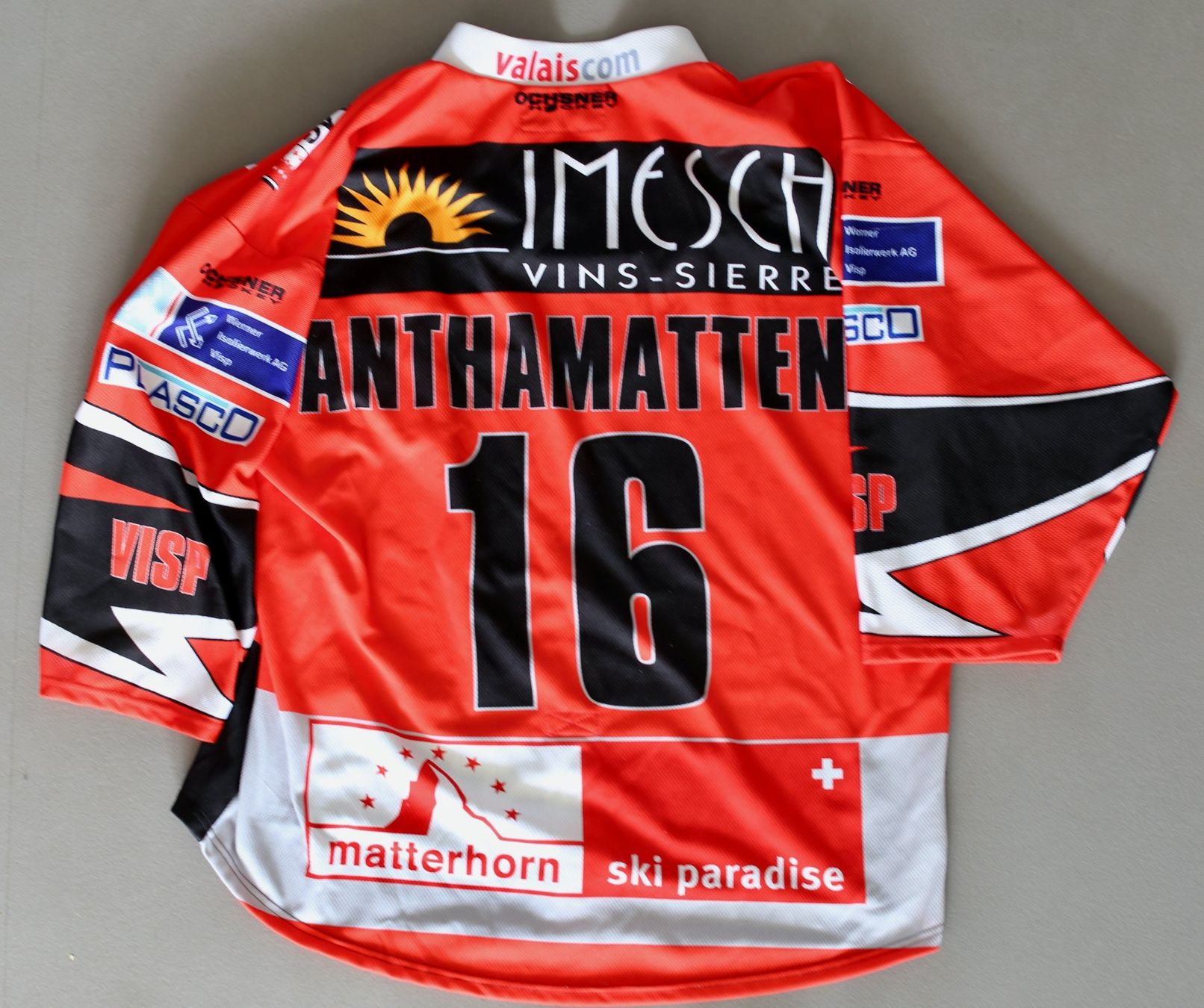 Canottiere & Pantaloni: Trikot, Eishockey, EHC Visp, Anthamatten Nummer 16 – Usato da Biel/Bienne venduto da 808.3 1