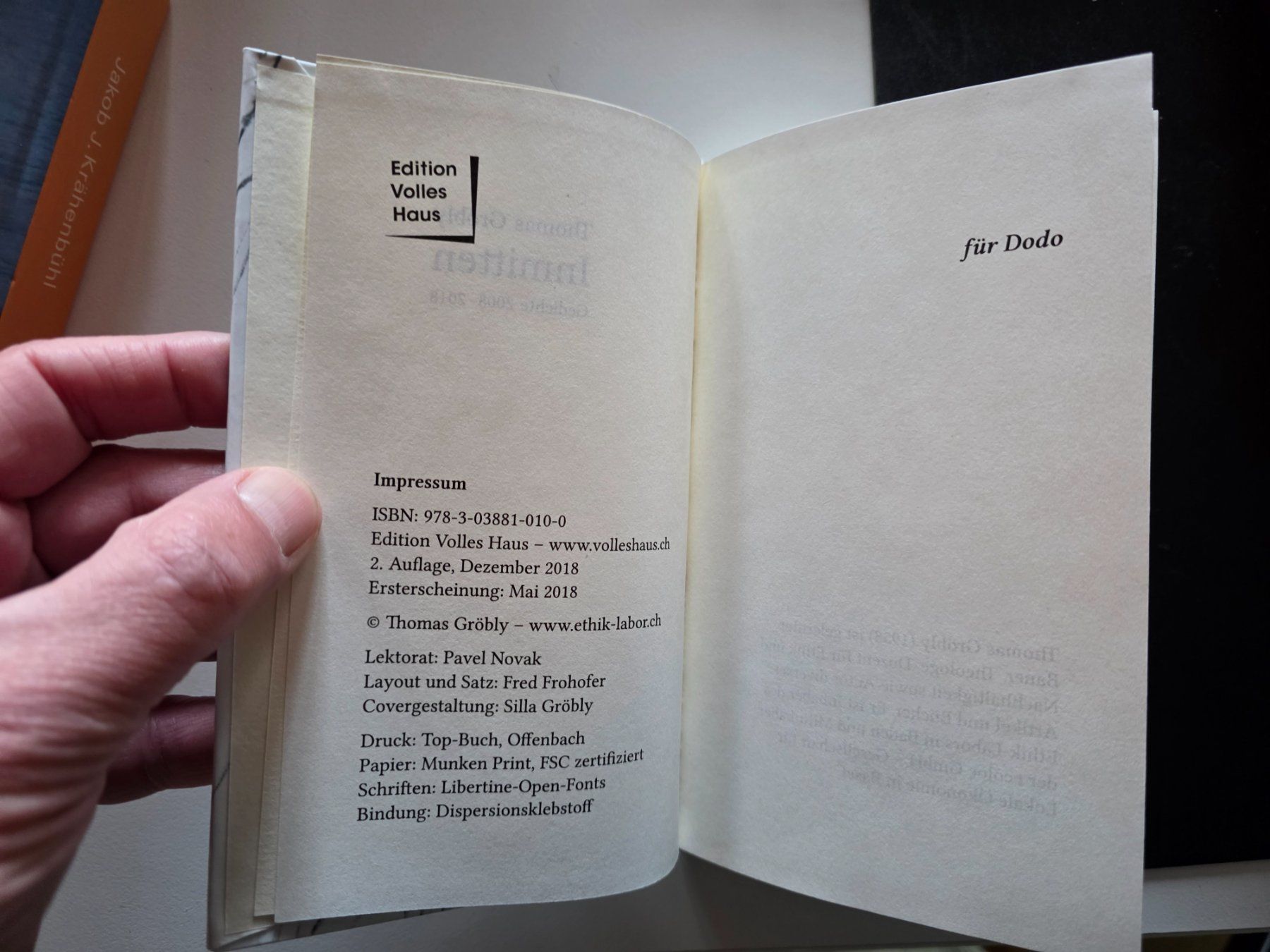 Libri: Thomas Gröbly - Inmitten - Gedichte 2008-2018 – Usato da Walterswil BE venduto da Lonitti 7