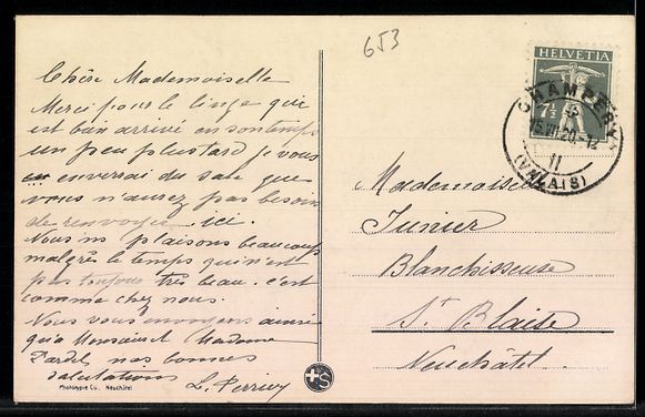 Ansichtskarten: AK Champéry, Rue et Eglise – Gebraucht aus Berlin von bartko-reher 1