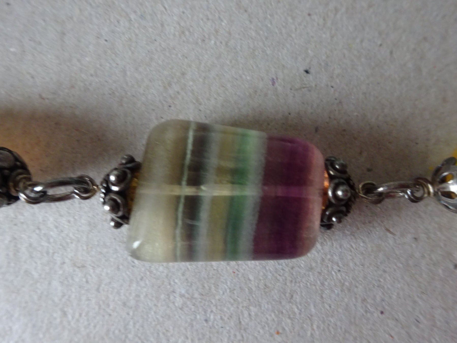 Catenine: Multicolor Edelsteinkette - 925 S – Usato da Esslingen venduto da eintagammeer 5