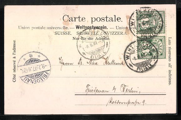 Cartoline postali: AK Winterthur, Postgebäude, 1907 – Usato da Berlin venduto da bartko-reher 1