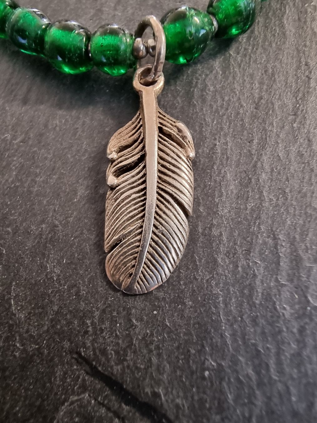 Catenine: Collier argent 925 Agates vertes plume d'aigle – Nuovo (secondo la descrizione) da Veyrier venduto da Leilazizou 2