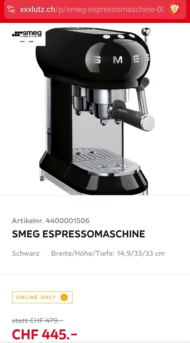 Smeg Macchine per caffè & Macchine per espresso: Schwarze Smeg Espressomaschine - Top Zustand! – Nuovo (secondo la descrizione) da Bülach venduto da DontPushTheButton 7