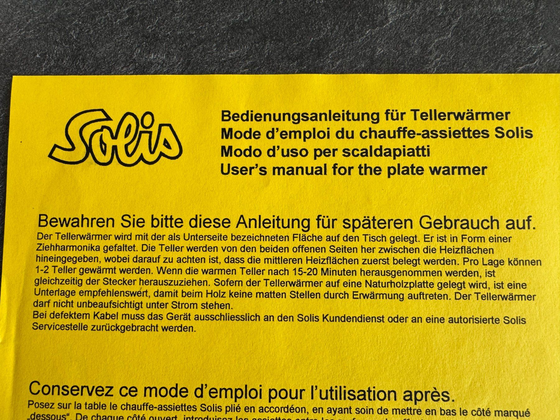Solis Radiatori: AKTION SOLIS Tellerwärmer – Usato da Flums venduto da Hrroland 4
