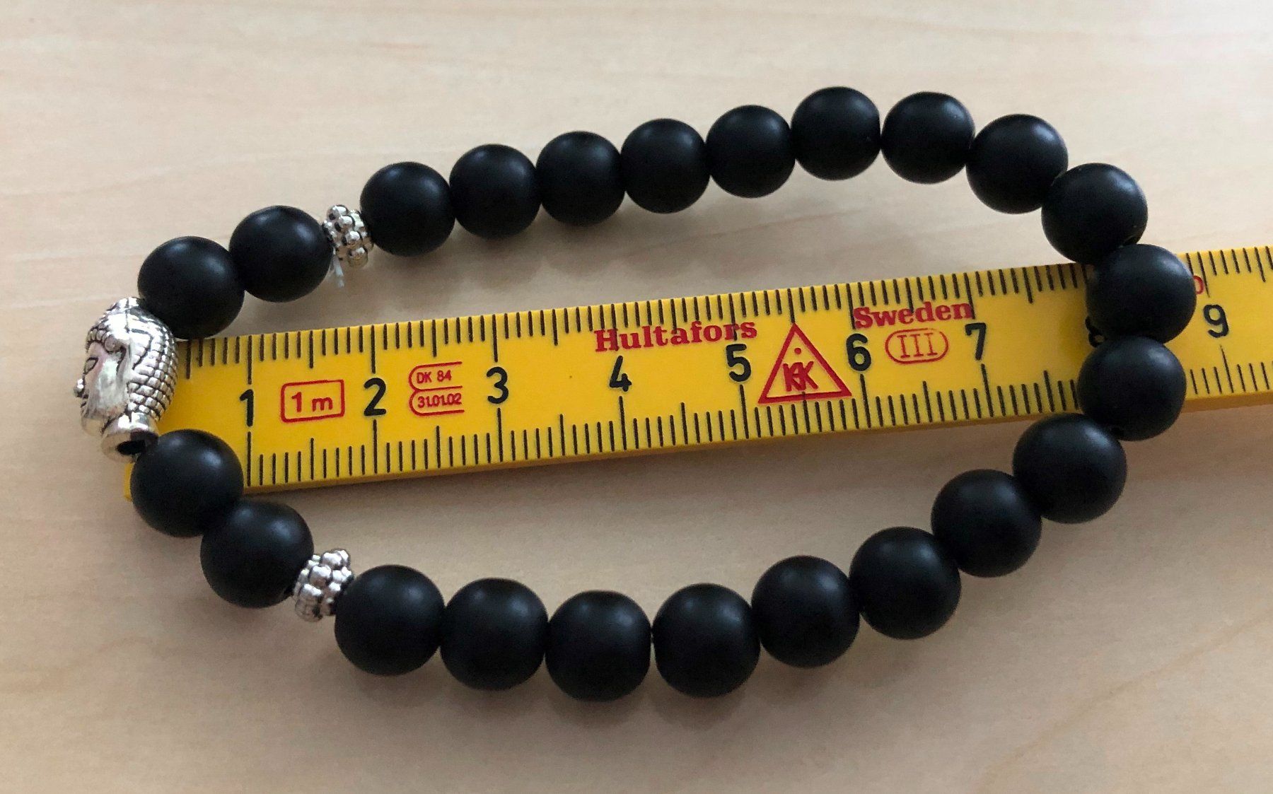 Armbänder & -reifen: 2er-Set Armbänder Buddha + Om-Symbol matter, schwarzer Achat – Neu und originalverpackt aus Gossau/ZH von amazonas66 1