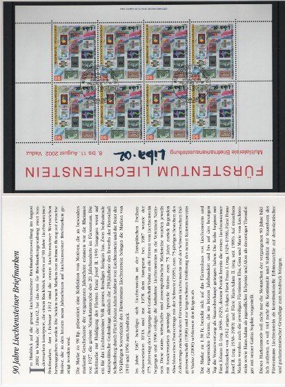 Tutti i francobolli: 2002 Briefmarkenausstellung Liba 02 / 2 x Kleinbogen – Usato da Gordola venduto da tist 1