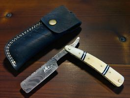 Damast Messer RASIERMESSER HANDMADE 23cm hürlimann No 11 NEU