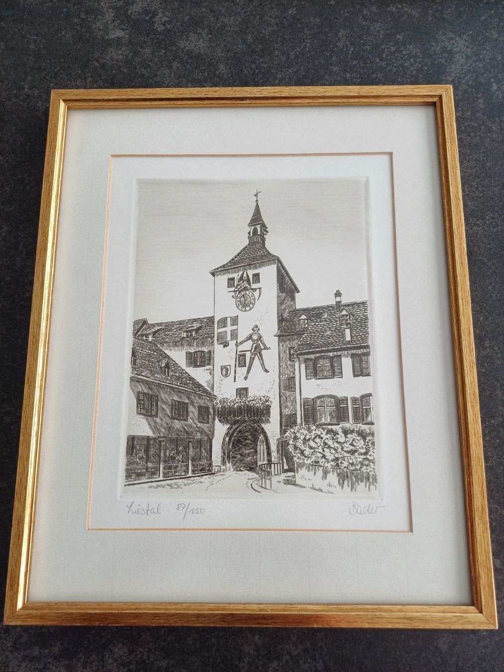 Incisioni: Bild Liestal   87 / 150 Künstler Bader – Usato da Itingen venduto da hoegger123 2