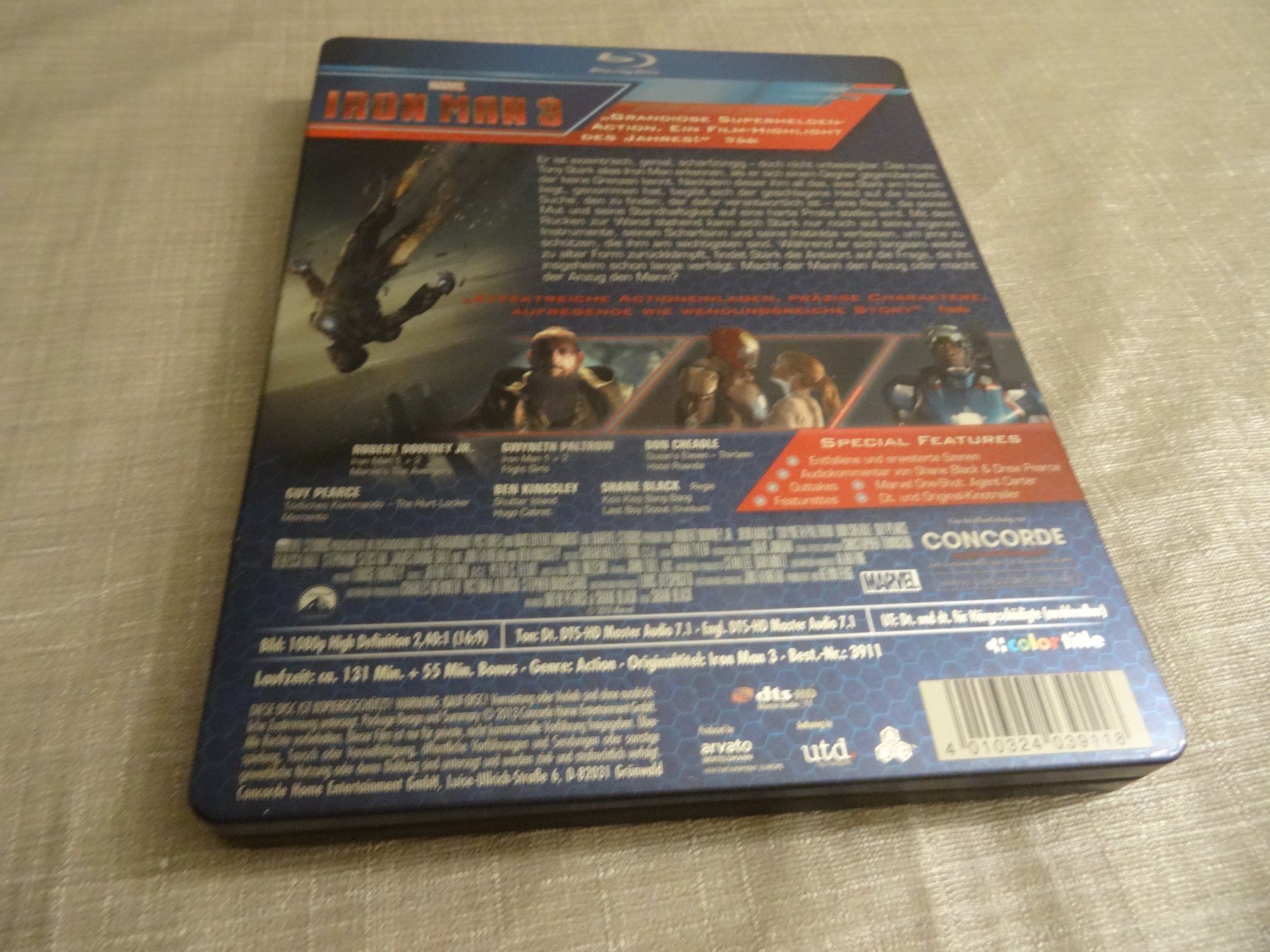Tutti i DVDs: Iron Man 3 - Blu-ray STEELBOOK – Usato da Olten venduto da Disc-Verkauf 2
