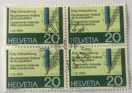 4 er Block Nr.488 mit Vollstempel  Bern