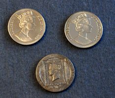 1 Crown Isle of Man 1990/1990 Black Penny/  Crown Gibraltar