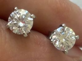 Luxus Elegante Zirkonia Ohrstecker Ohrschmuck  Farbe:Silber