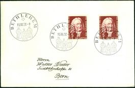 1958_Gebrauchsbrief mit J173 frankiert; SS 478 Bethlehem