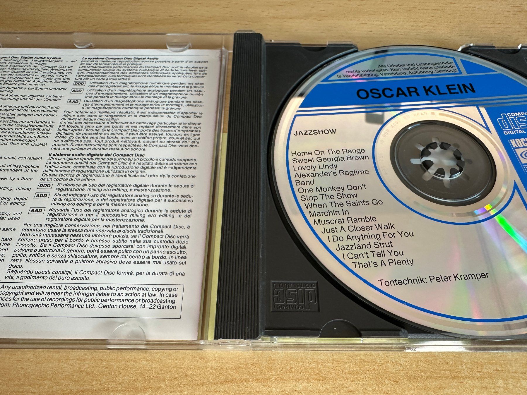 CD: Oscar Klein – Jazzshow – Usato da Rikon im Tösstal venduto da Alpenmutz 2