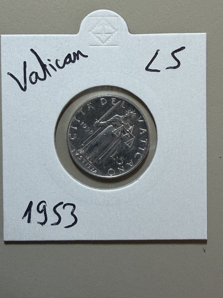 Tutti le monete: Vatican - 5 lires - 1953 – Usato da Payerne venduto da Mike1682