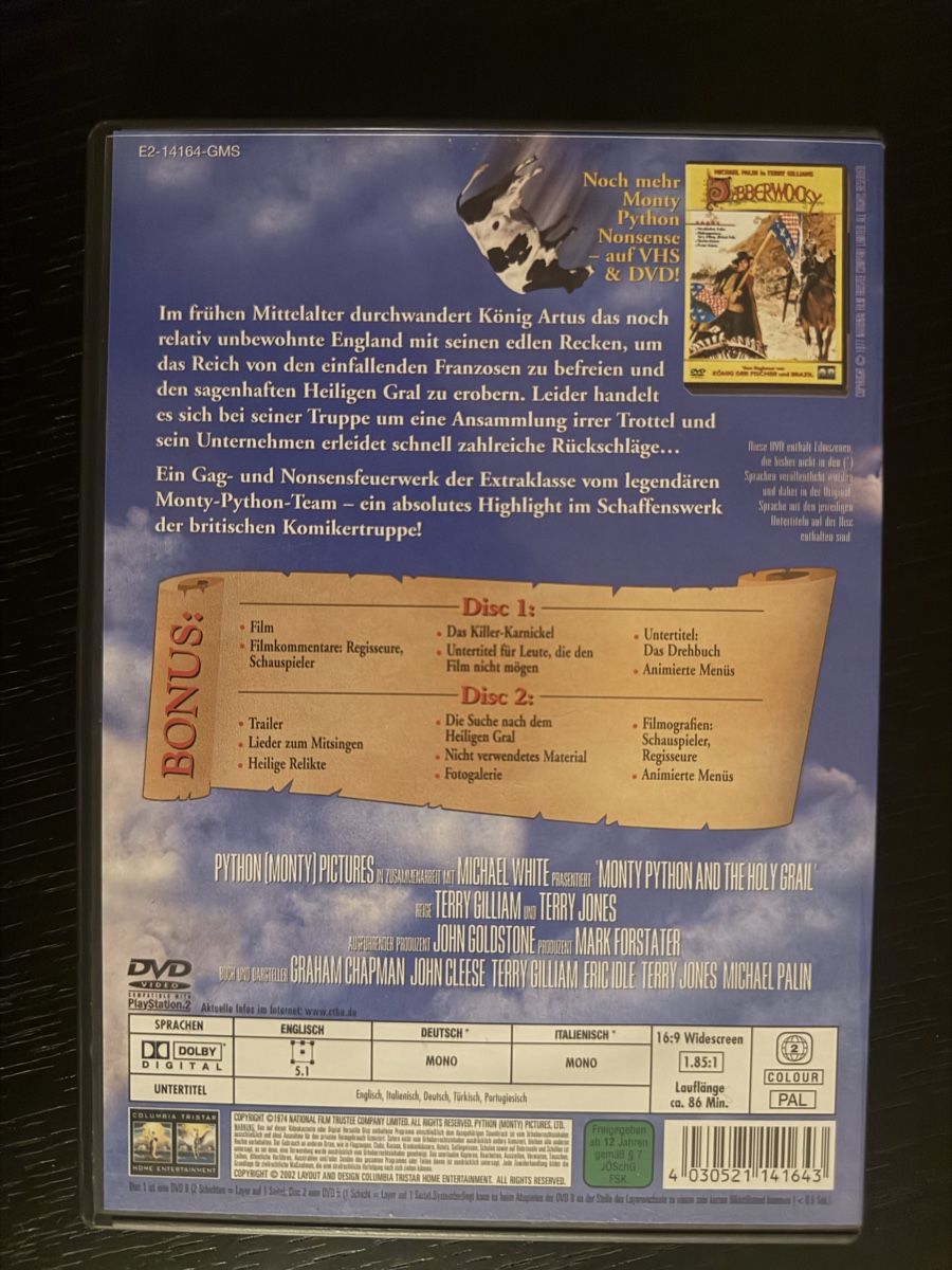 Tutti i DVDs: Monty Python Die Ritter der Kokosnuss Special Edition 2 DVDs – Nuovo (secondo la descrizione) da Lausen venduto da EisAmStiel94 1