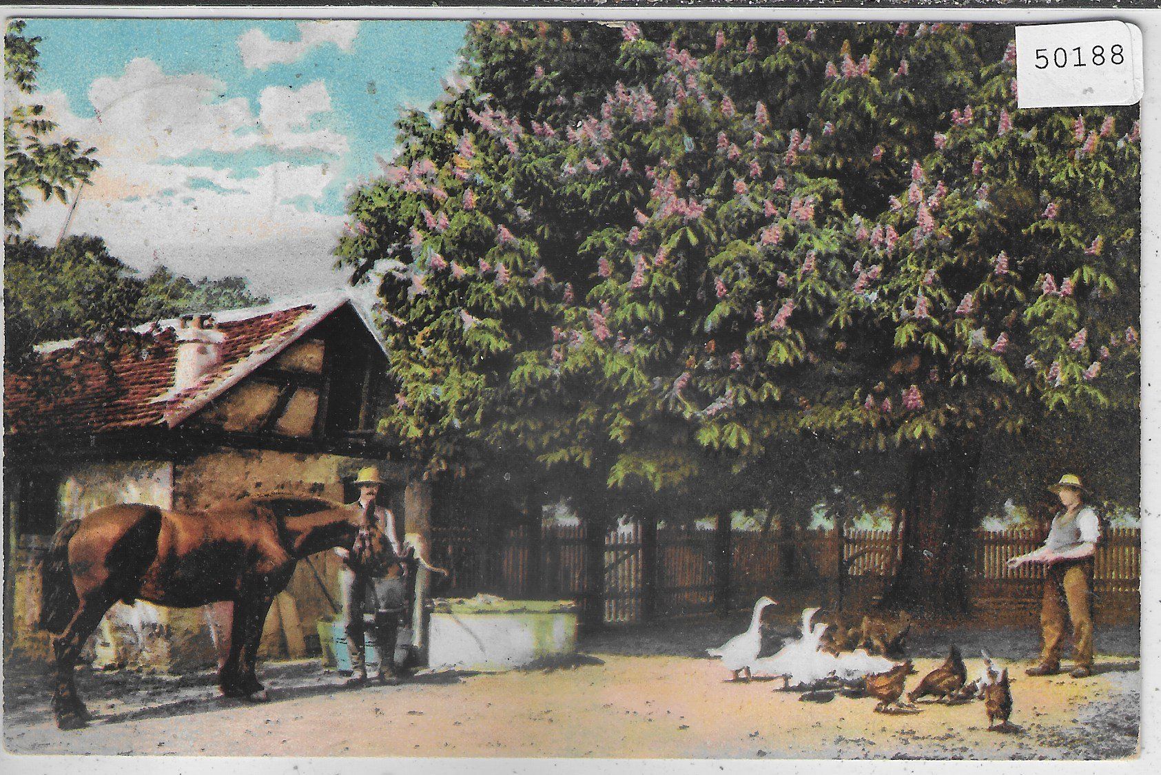 Cartoline postali: Bauernhof mit Pferd - animee – Usato da Ettingen venduto da Kartenplanet