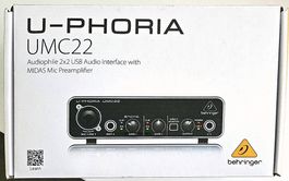 Behringer U-PHORIA UMC22 USB Audio Interface - Nie benutzt