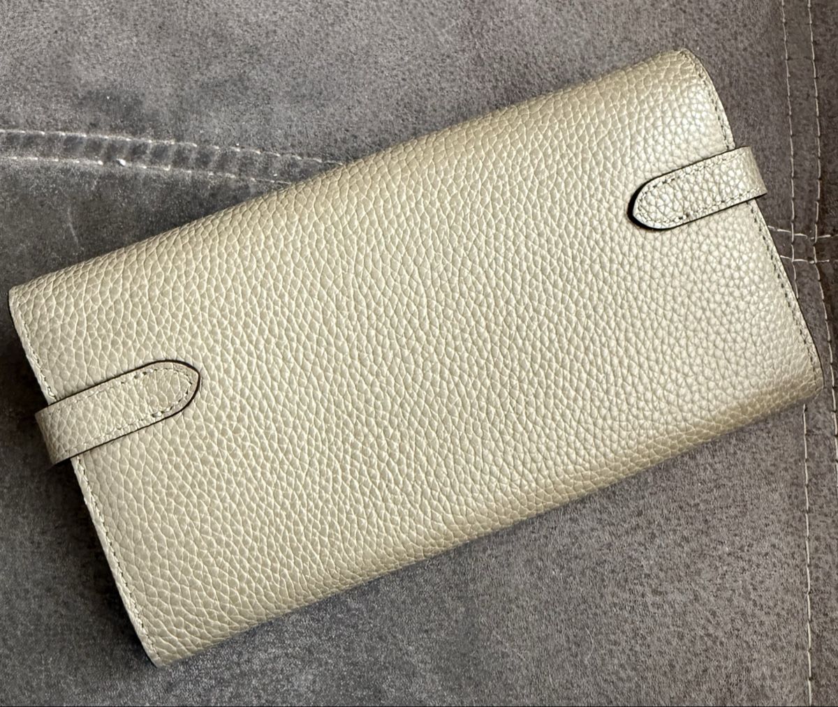 Portamonete: Portefeuille élégant en cuir véritable, couleur sable. – Nuovo (secondo la descrizione) da Lausanne venduto da Doudoutze 2