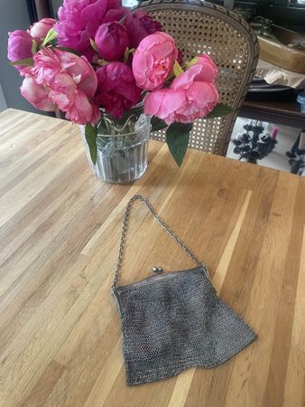Sac en maille vintage, German silver