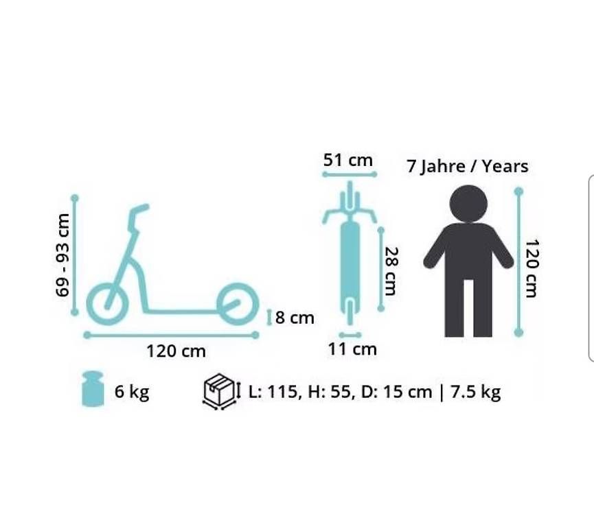 Kickboard: Trottinett, Scooter, Blue Gorillaz Luftroller – Usato da Muhen venduto da Solene4 3