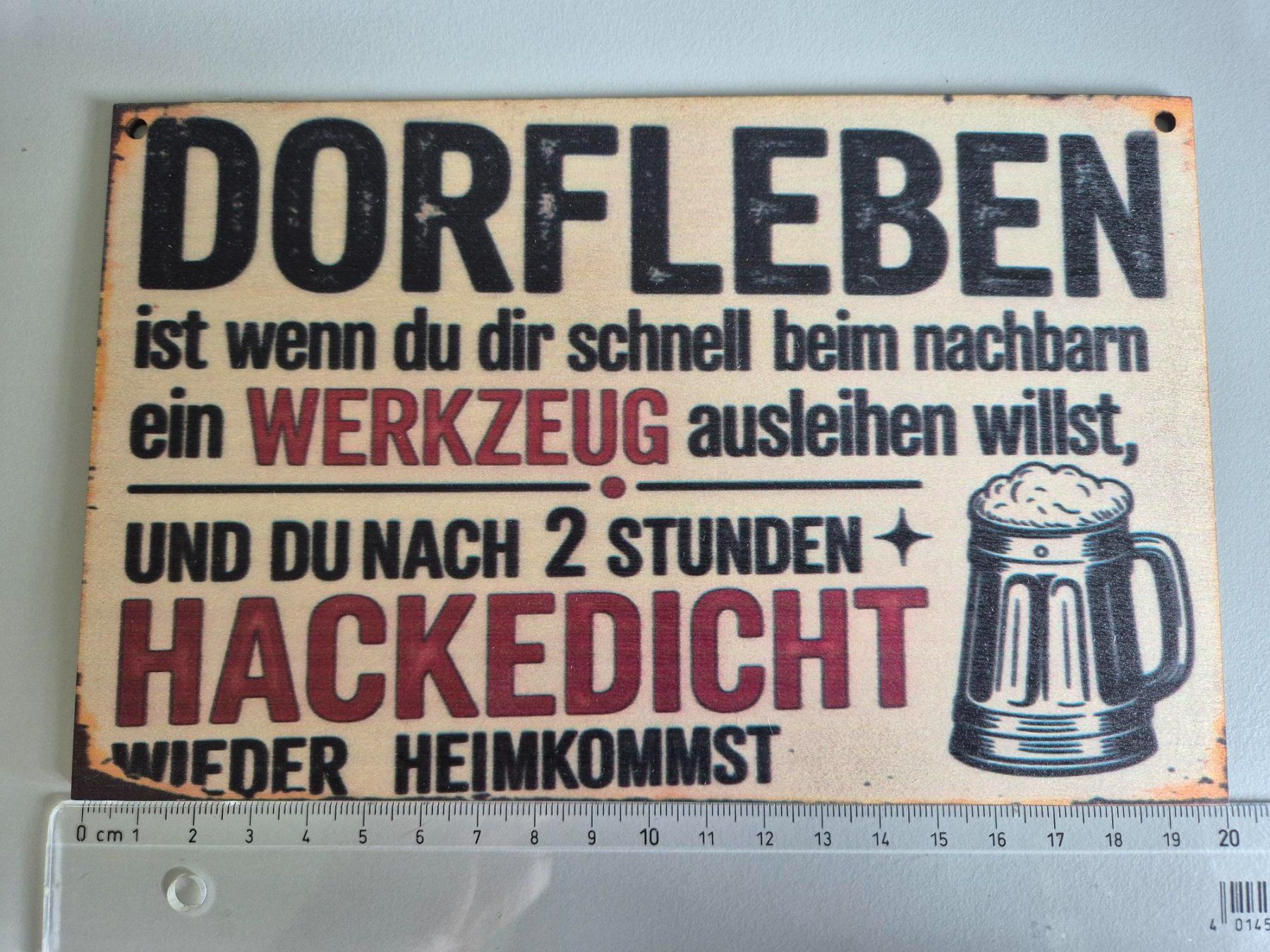 Insegne: Holzschild 20 x 12.5cm – Nuovo e nell'imballaggio originale da Rüti ZH venduto da pep_l9zp
